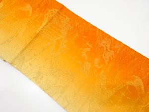 格子に流水・御所車模様織り出し暈し　全通袋帯